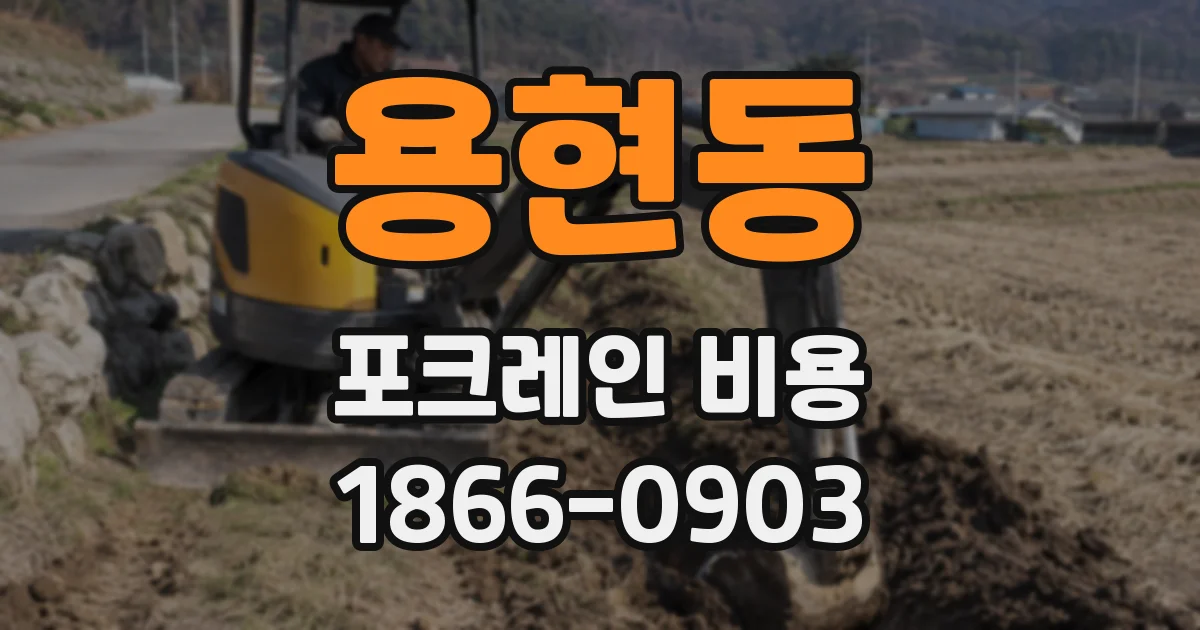 용현동 포크레인 비용