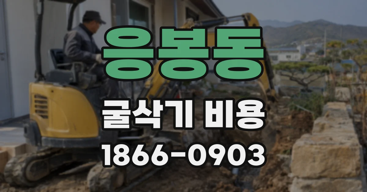 응봉동 굴삭기 비용