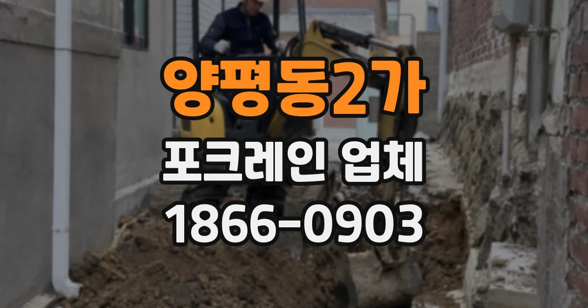 양평동2가 포크레인 업체