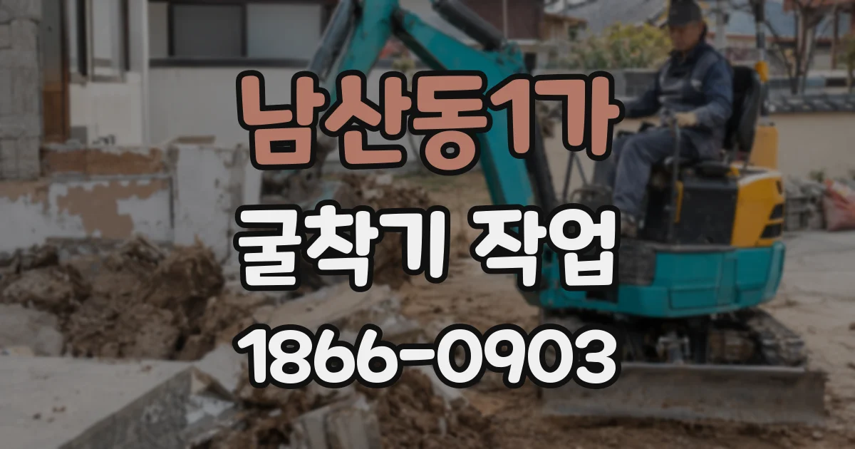 남산동1가 굴착기 작업