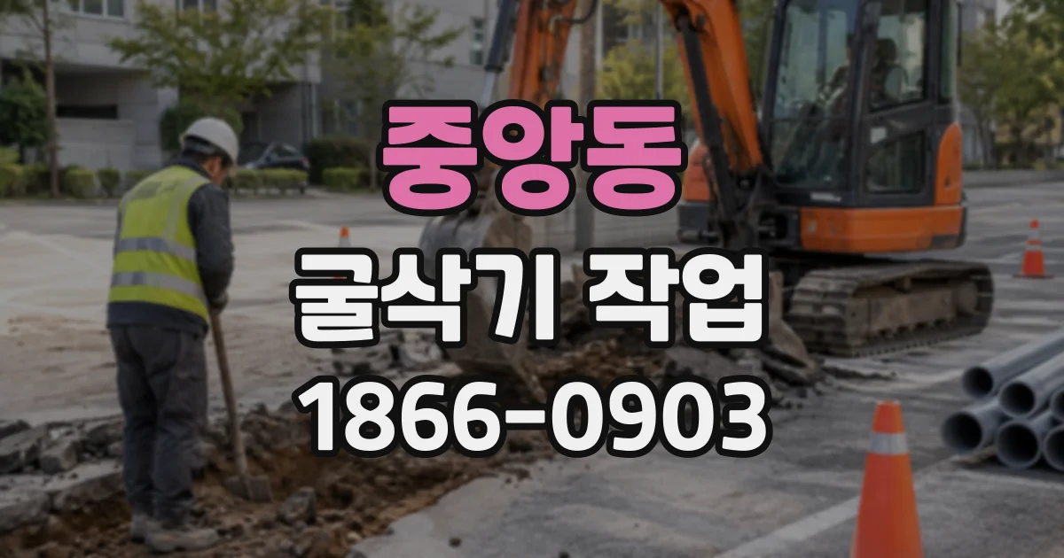 중앙동 굴삭기작업