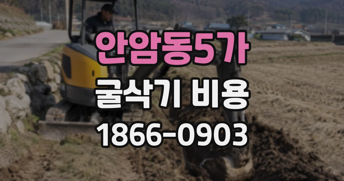 안암동5가 굴삭기 비용
