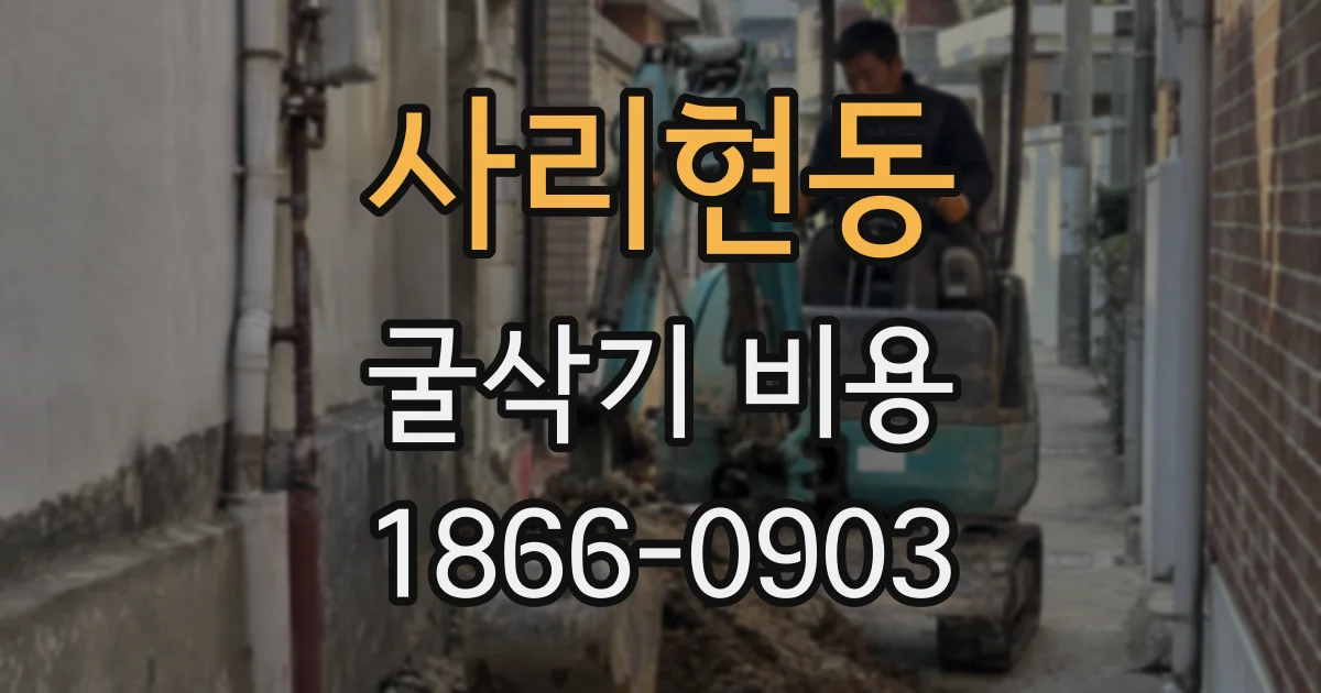 사리현동 굴삭기 비용