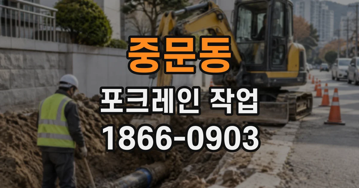 중문동 포크레인작업