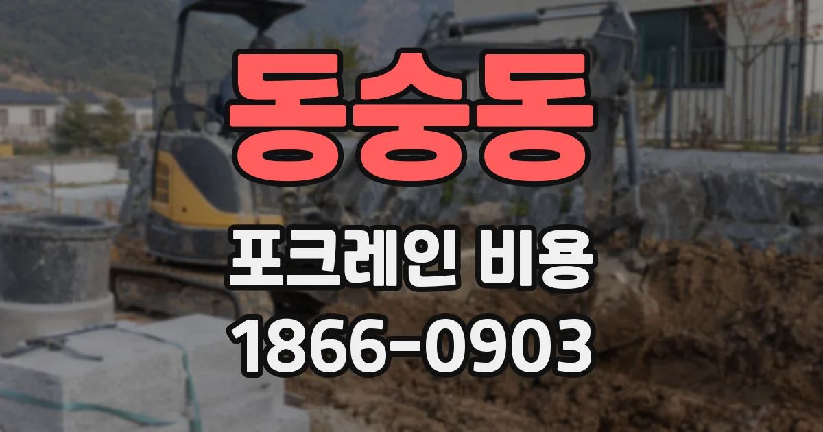 동숭동 포크레인 비용