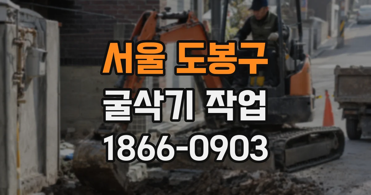 서울 도봉구 굴삭기 작업