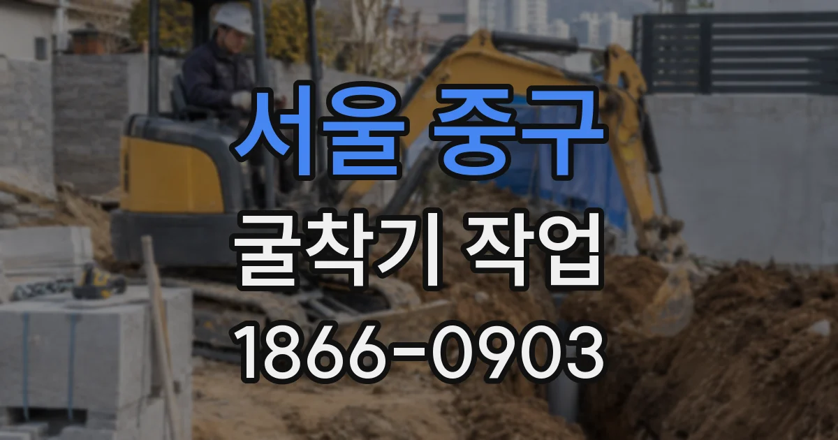 서울 중구 굴착기 작업
