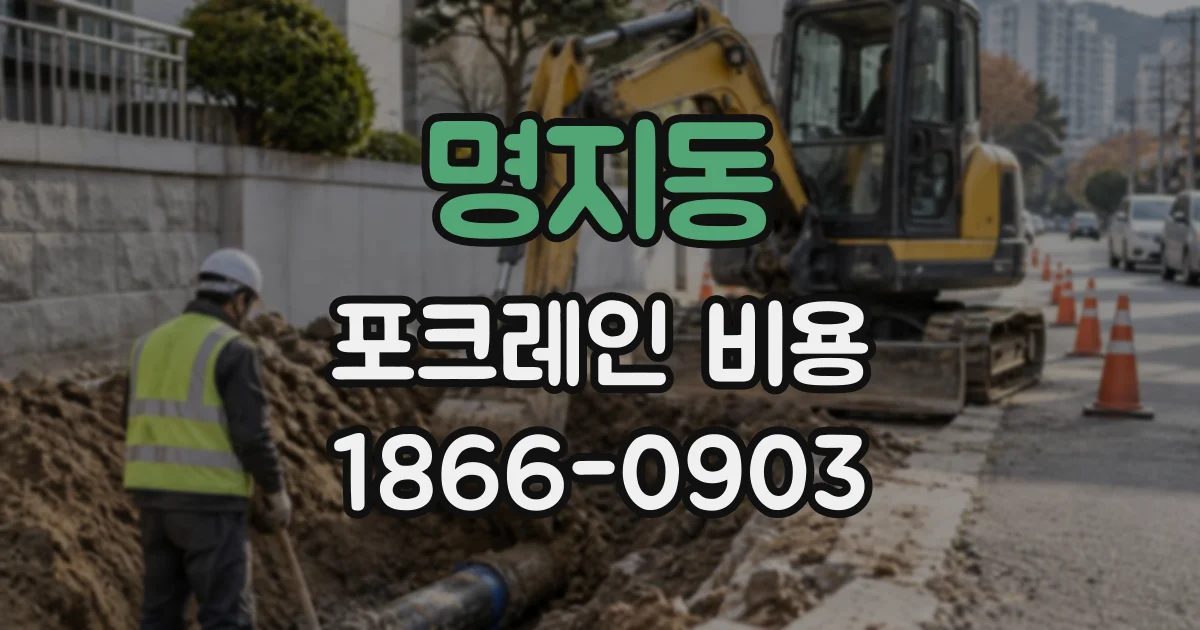 명지동 포크레인비용