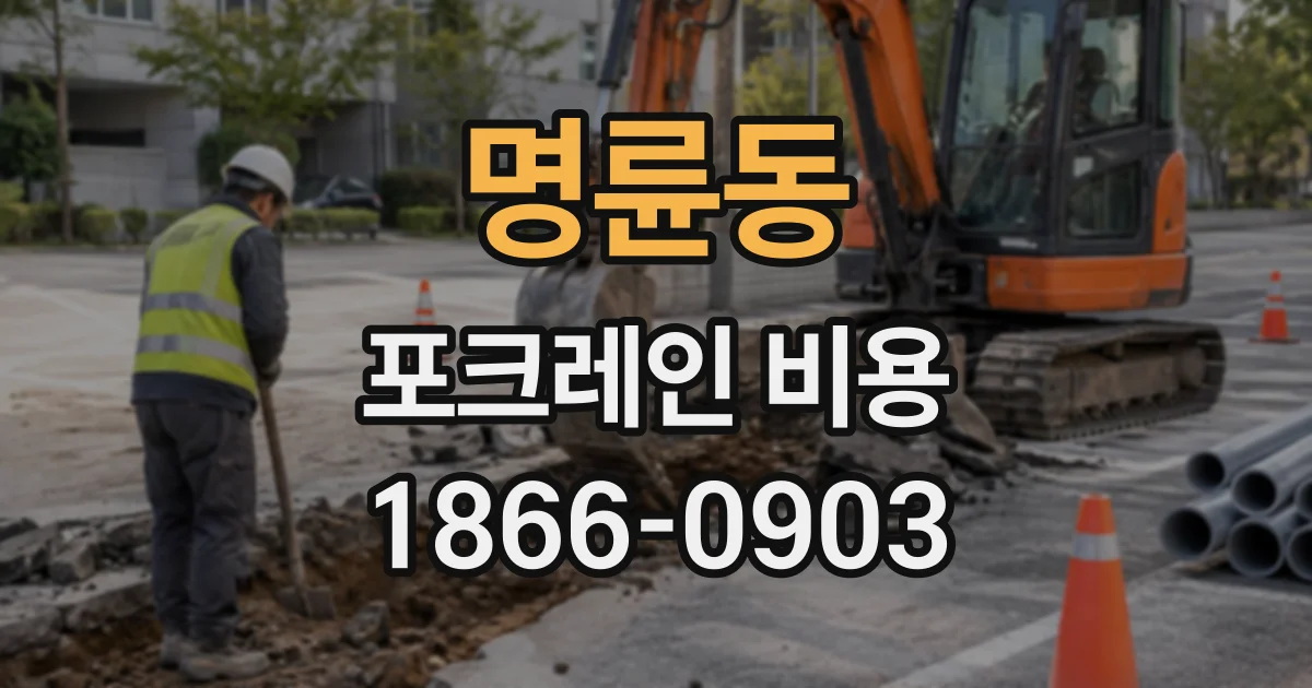 명륜동 포크레인비용