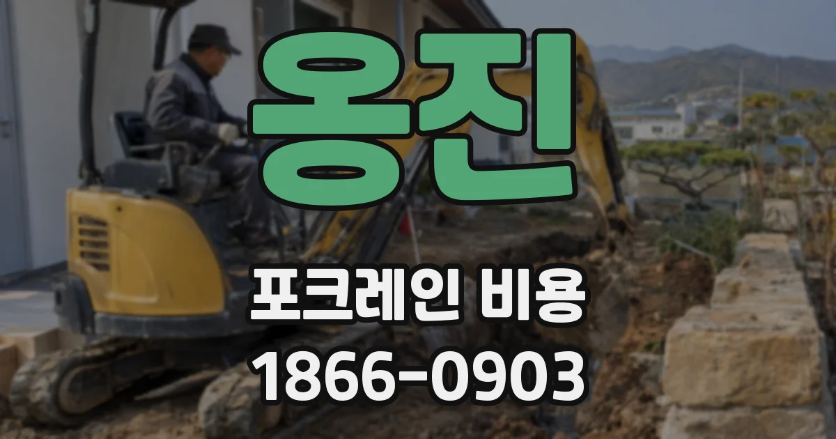 옹진 포크레인 비용