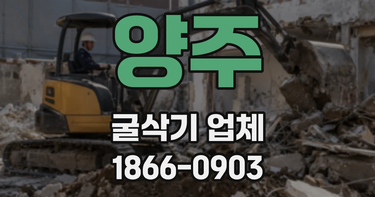 양주 굴삭기 업체