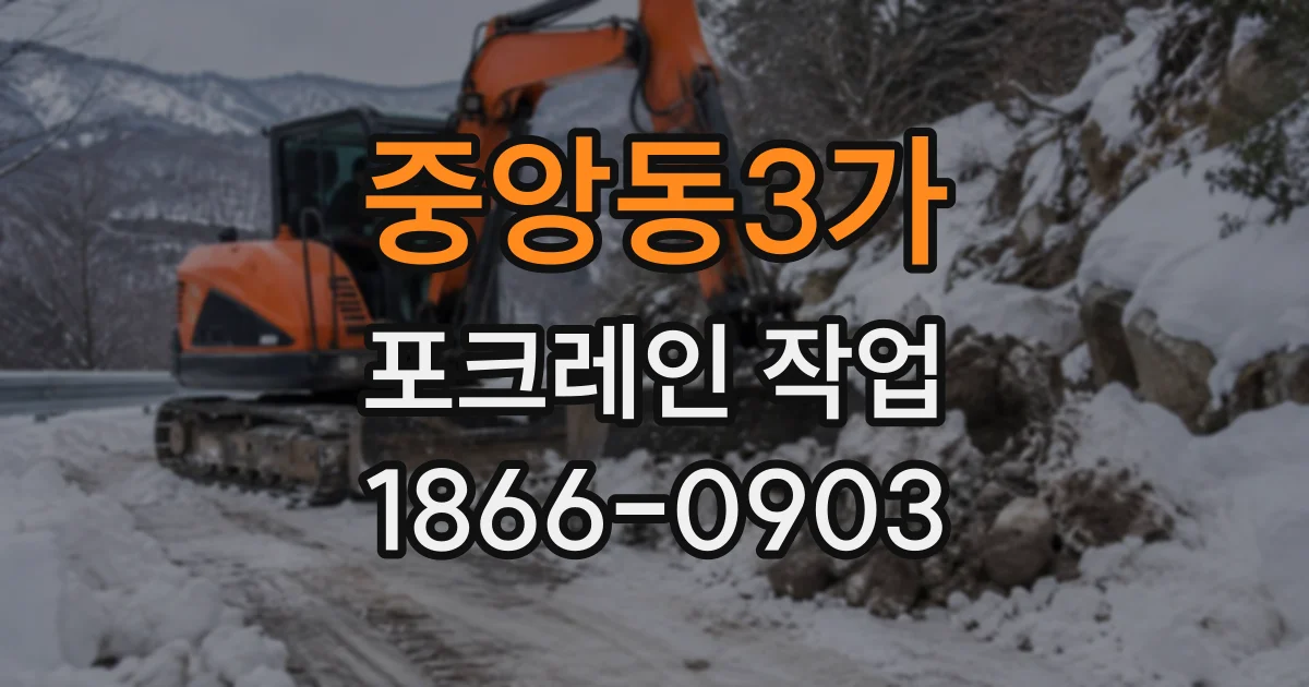 중앙동3가 포크레인작업