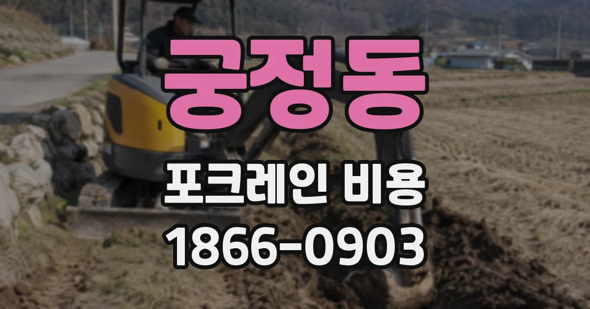 궁정동 포크레인 비용