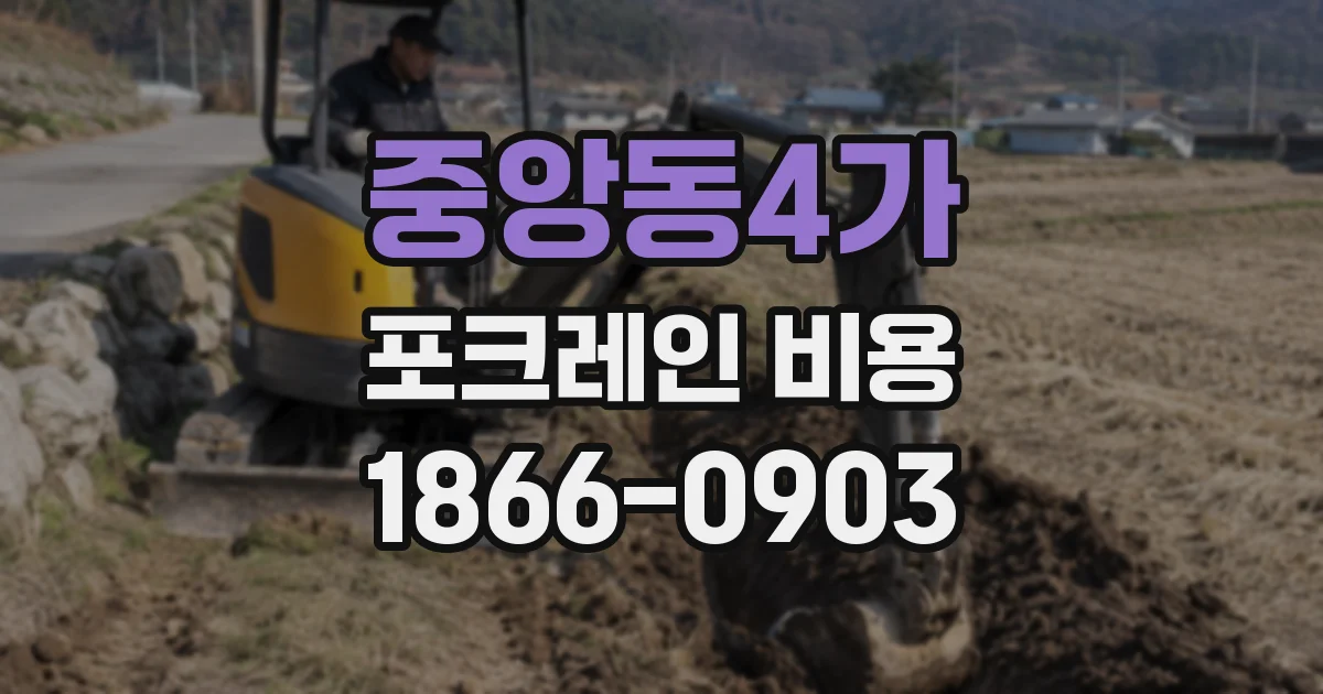 중앙동4가 포크레인 비용