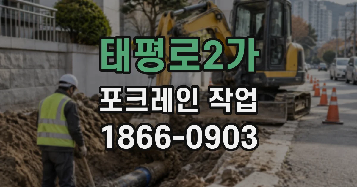 태평로2가 포크레인작업