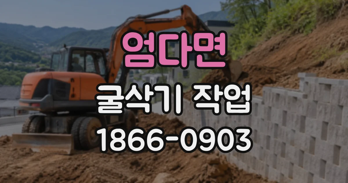 엄다면 굴삭기작업