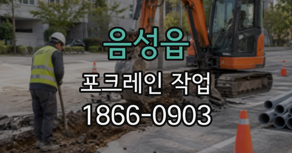 음성읍 포크레인작업