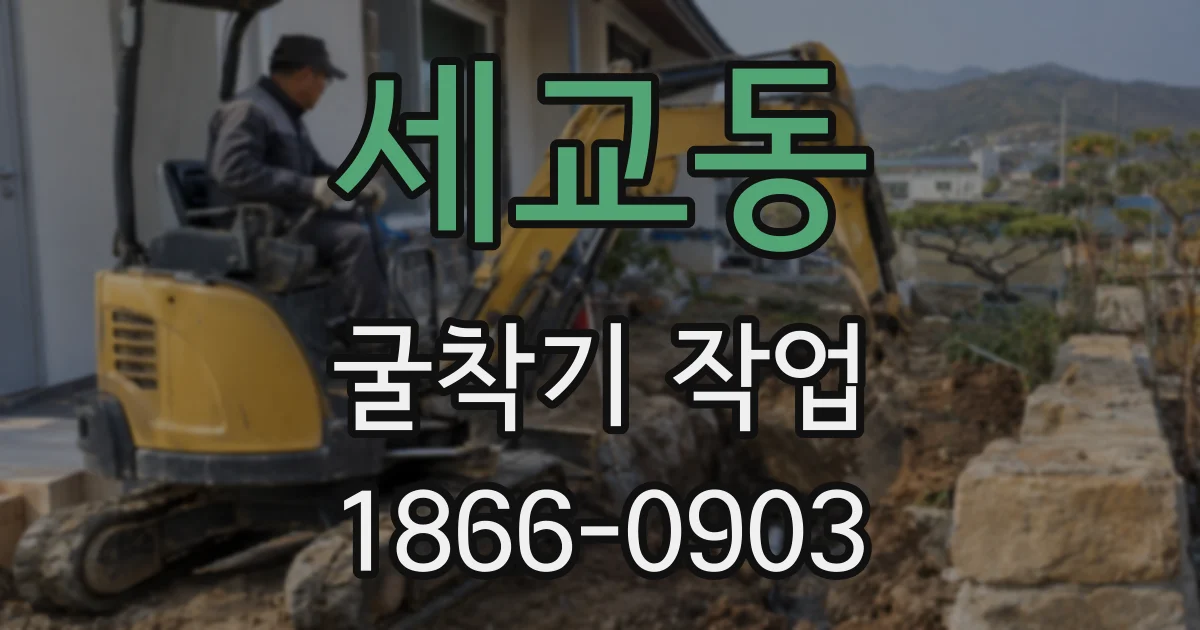 세교동 굴착기 작업