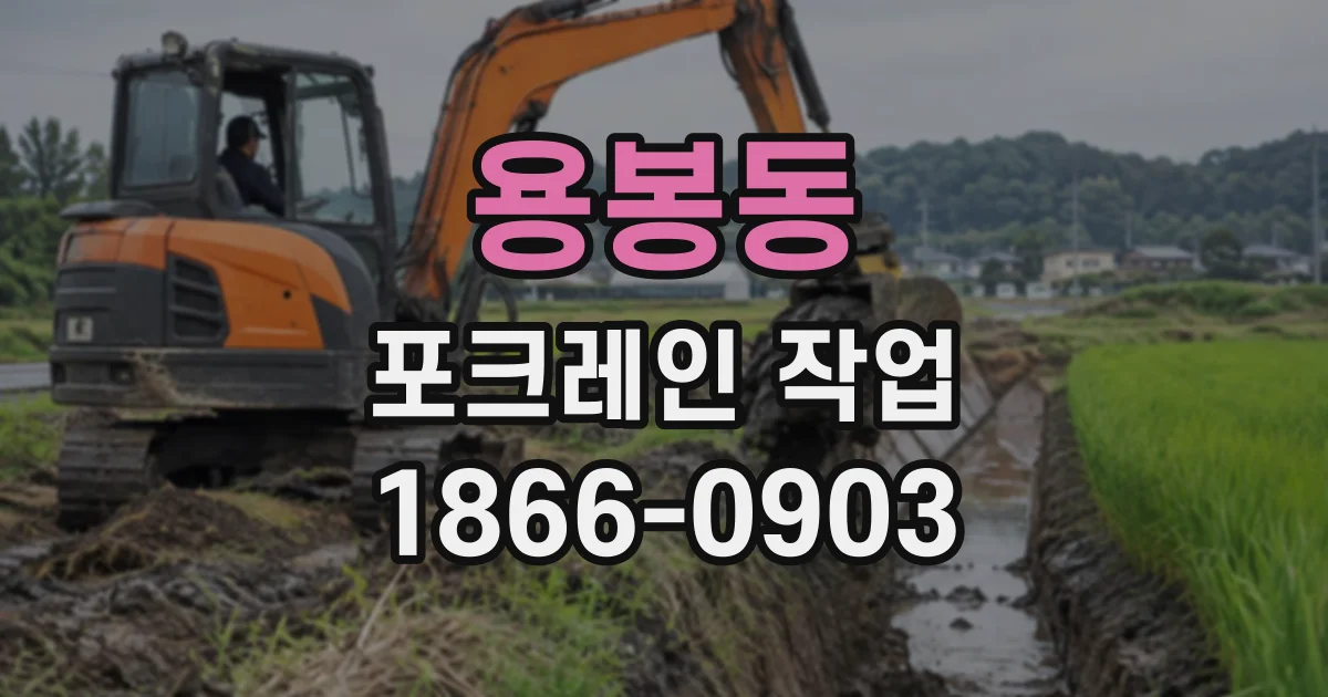 용봉동 포크레인작업
