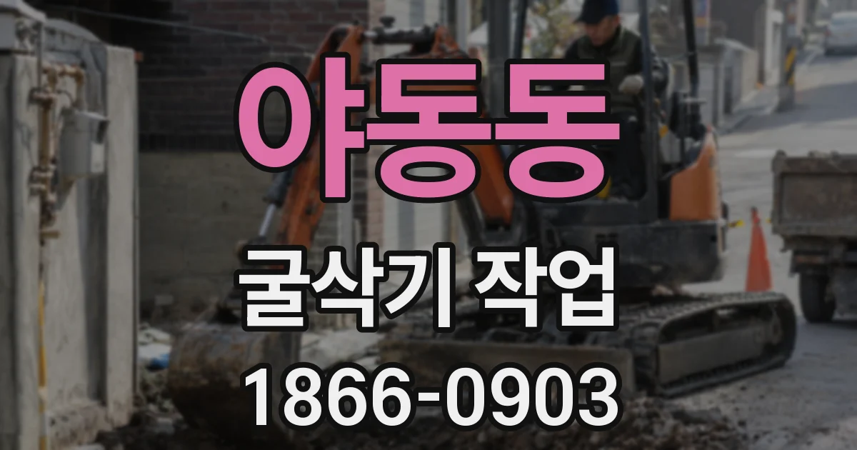 야동동 굴삭기 작업