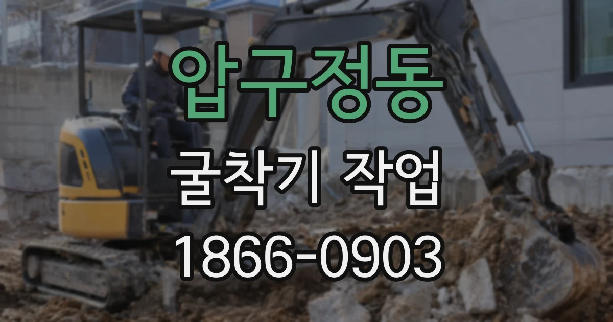 압구정동 굴착기 작업