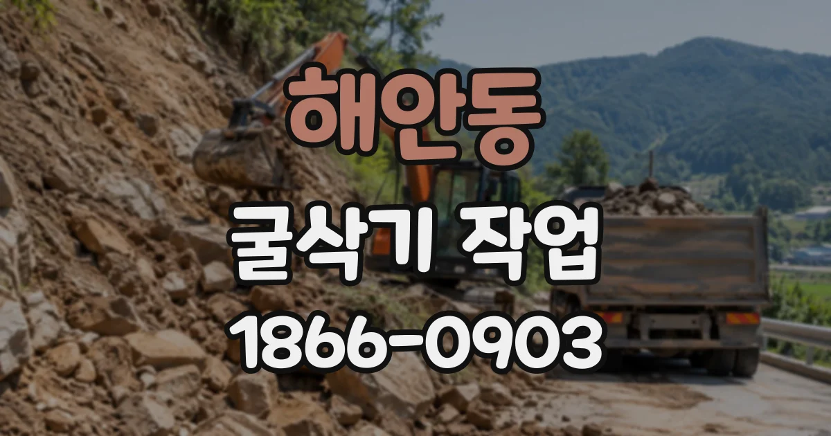 해안동 굴삭기작업