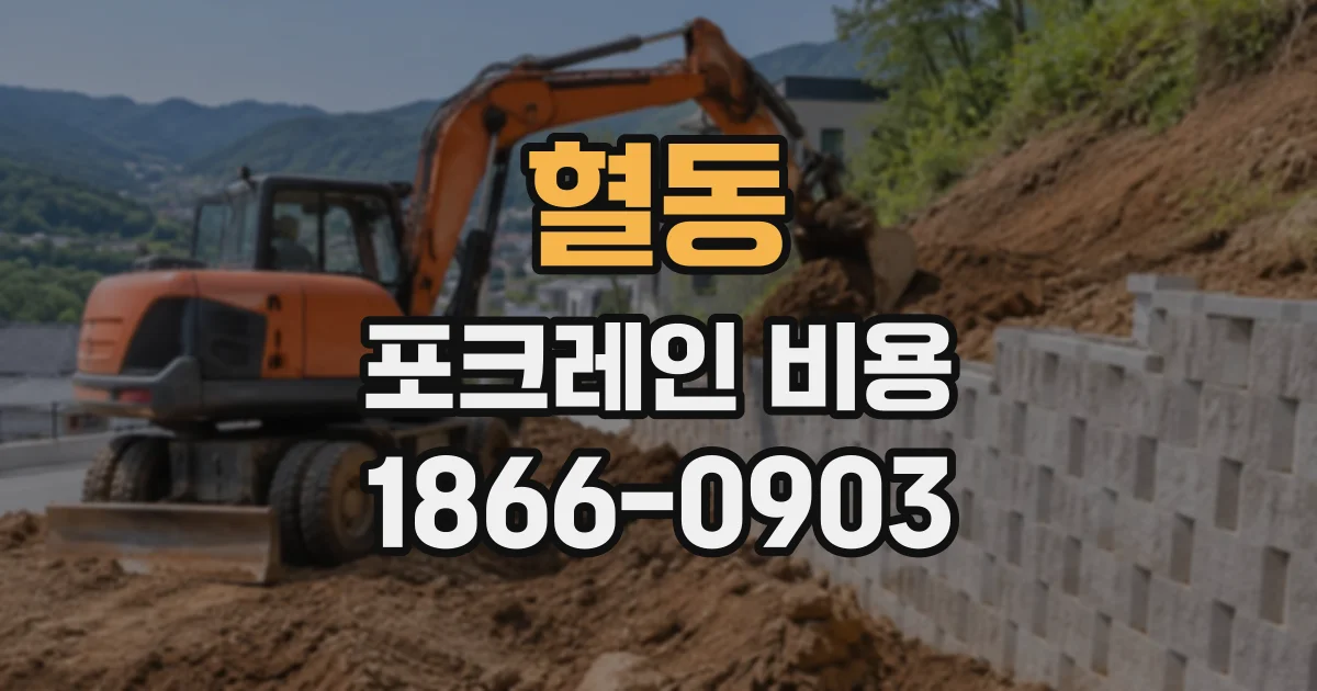 혈동 포크레인비용