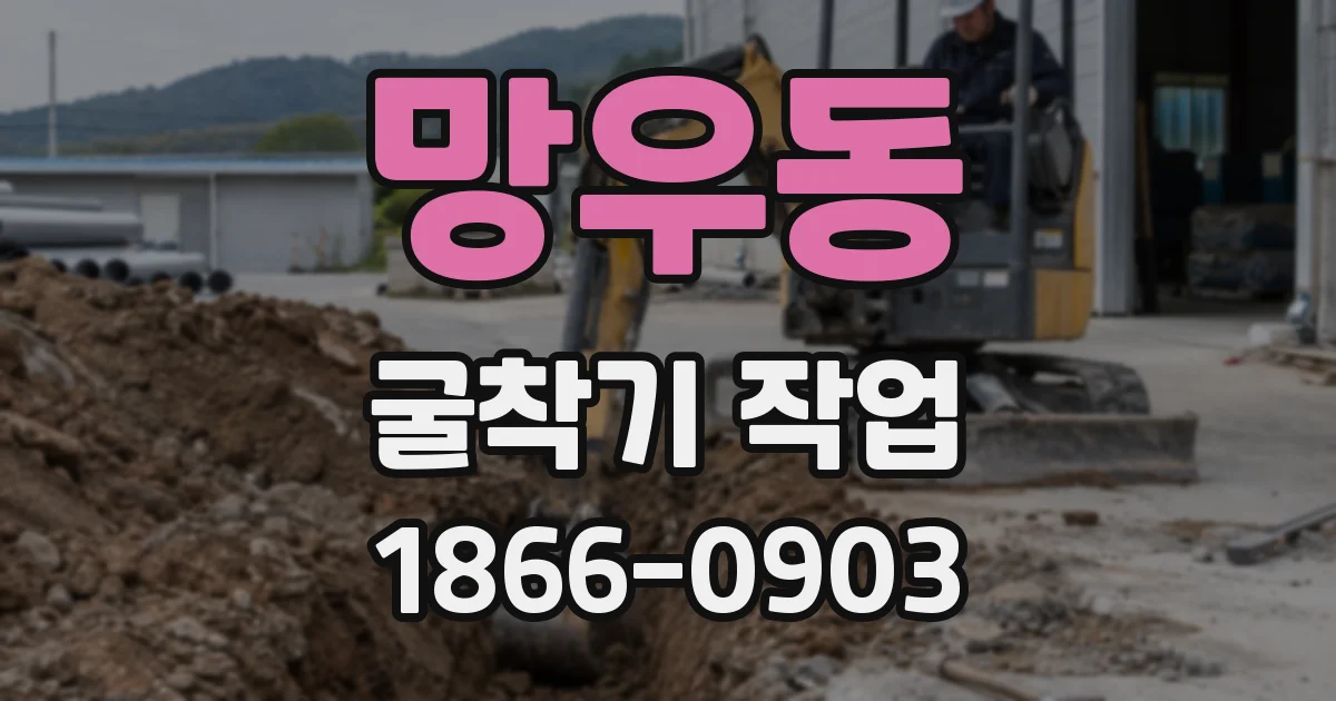 망우동 굴착기 작업