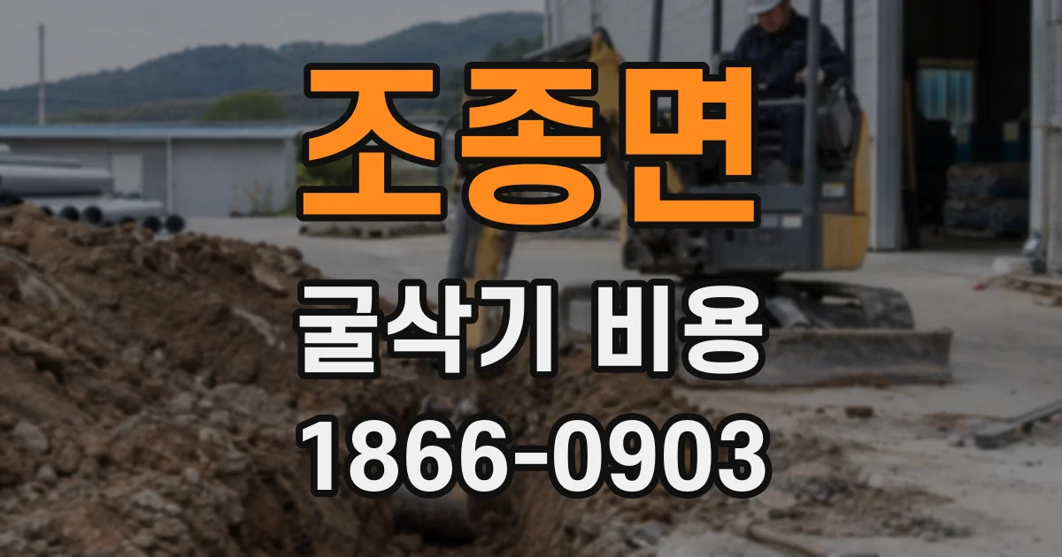 조종면 굴삭기 비용