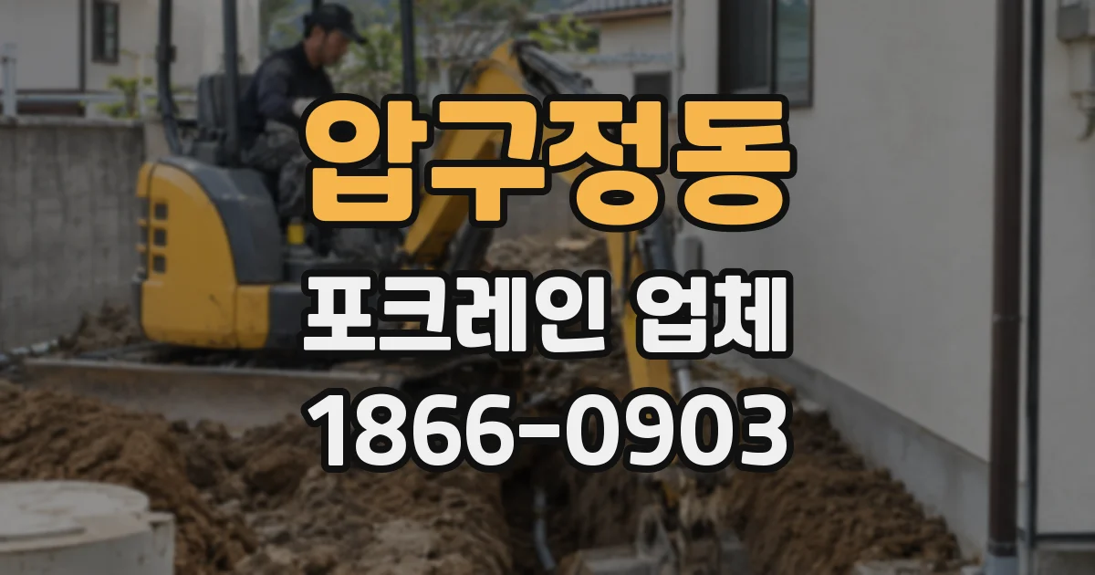 압구정동 포크레인 업체