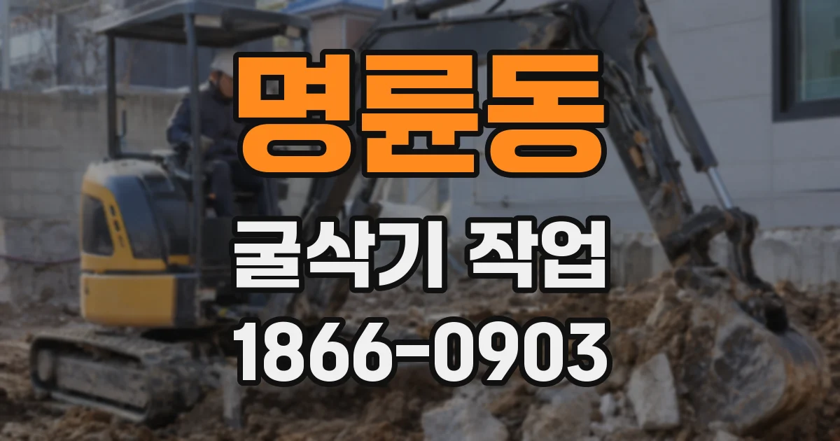 명륜동 굴삭기 작업