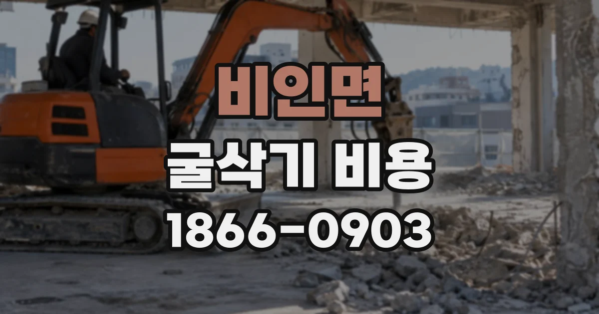 비인면 굴삭기비용