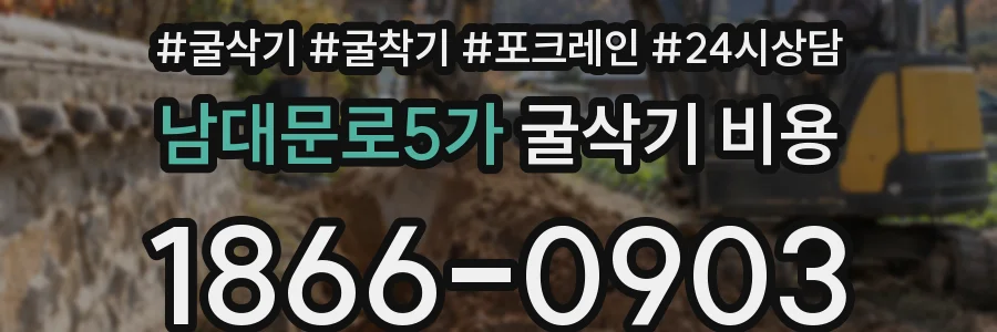 남대문로5가 굴삭기 비용