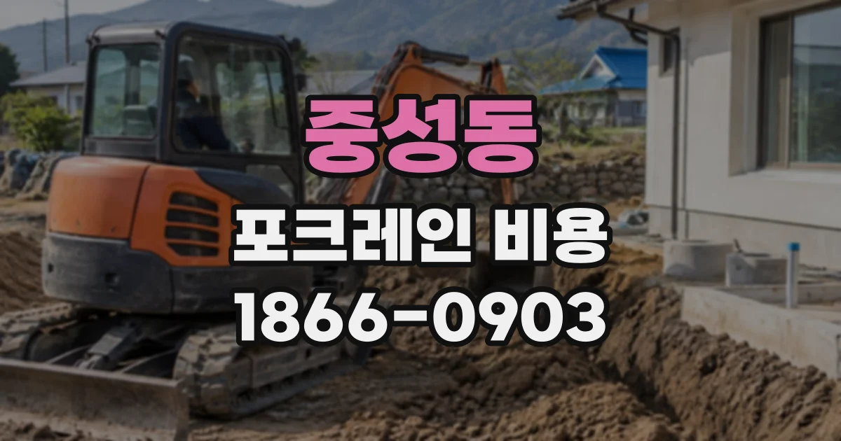 중성동 포크레인비용