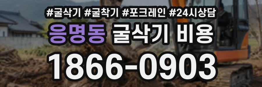 응명동 굴삭기비용 상담 전화 1866-0903