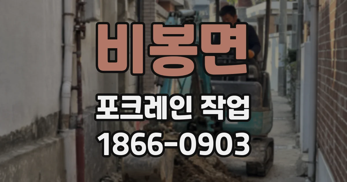 비봉면 포크레인 작업