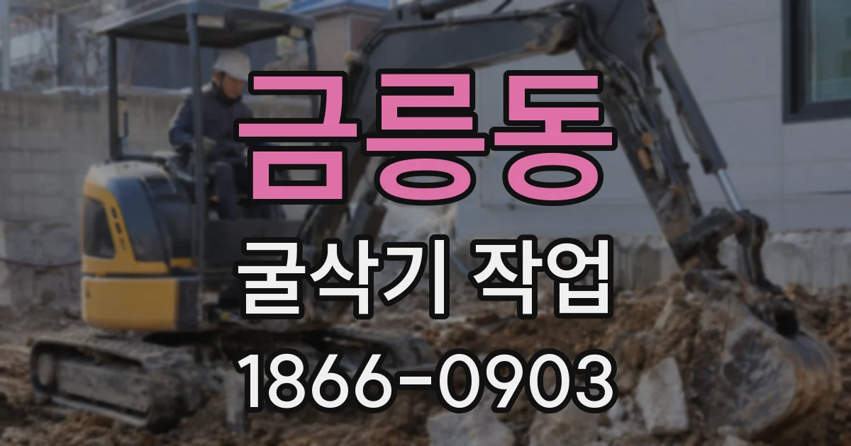 금릉동 굴삭기 작업