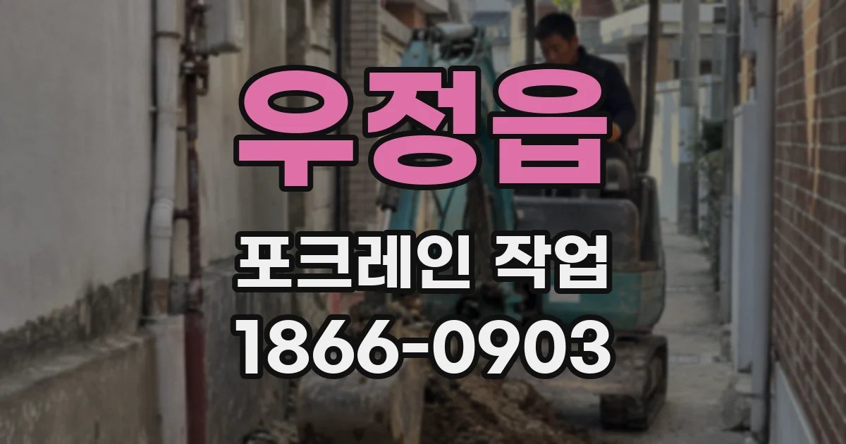 우정읍 포크레인 작업
