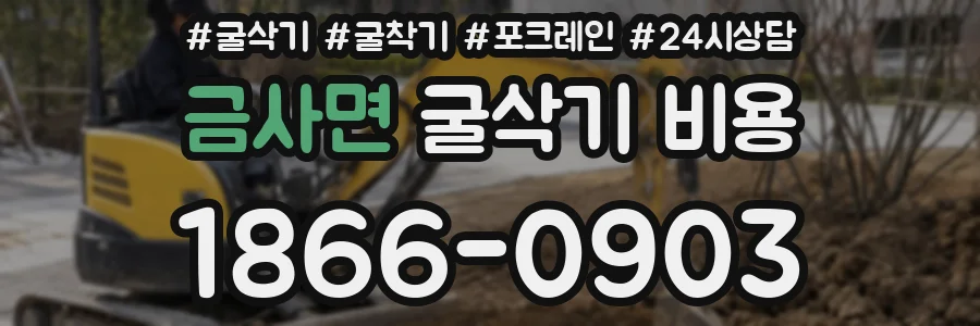 금사면 굴삭기 비용