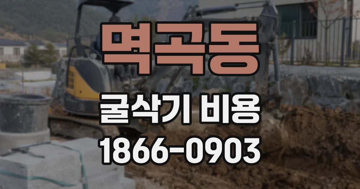 멱곡동 굴삭기 비용