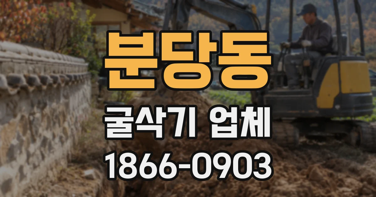 분당동 굴삭기 업체