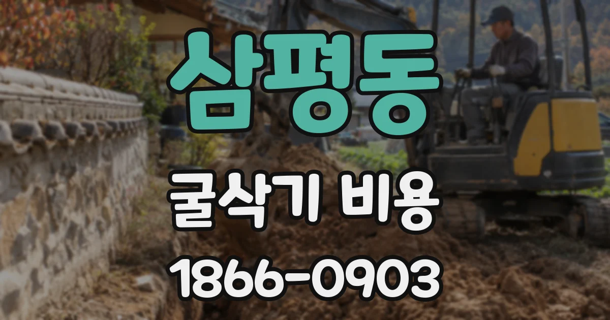 삼평동 굴삭기 비용