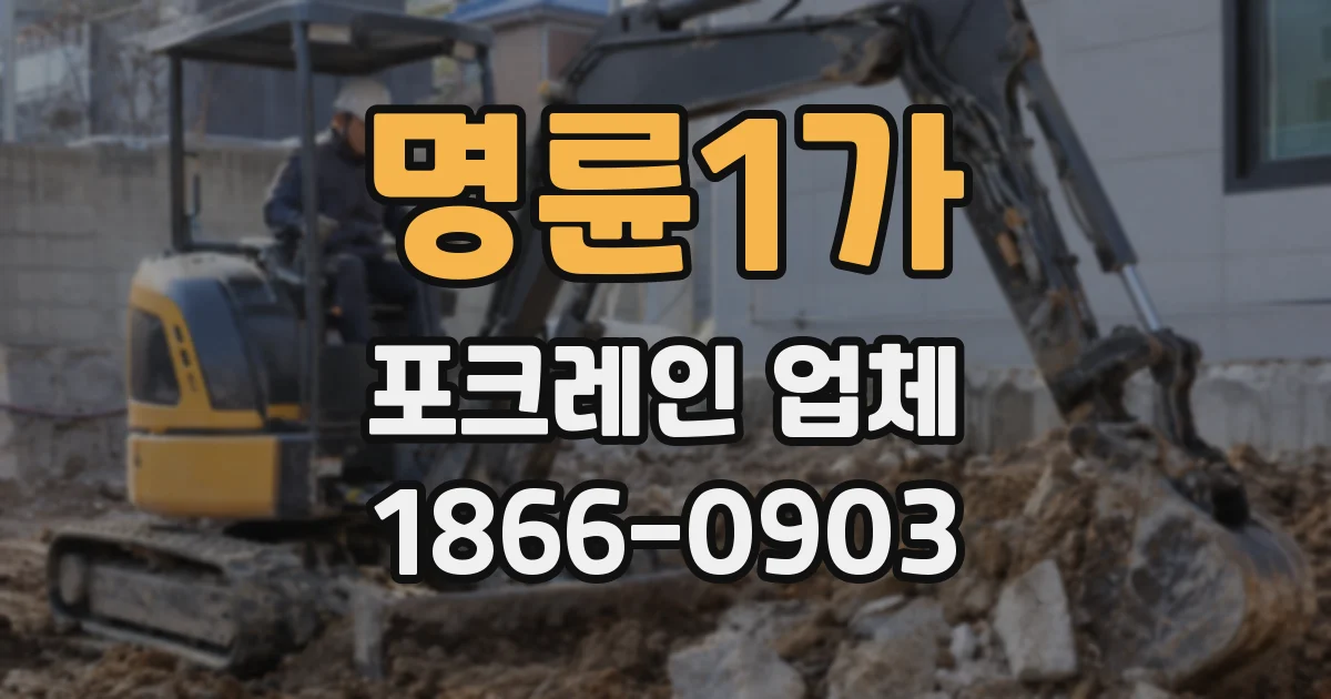 명륜1가 포크레인 업체
