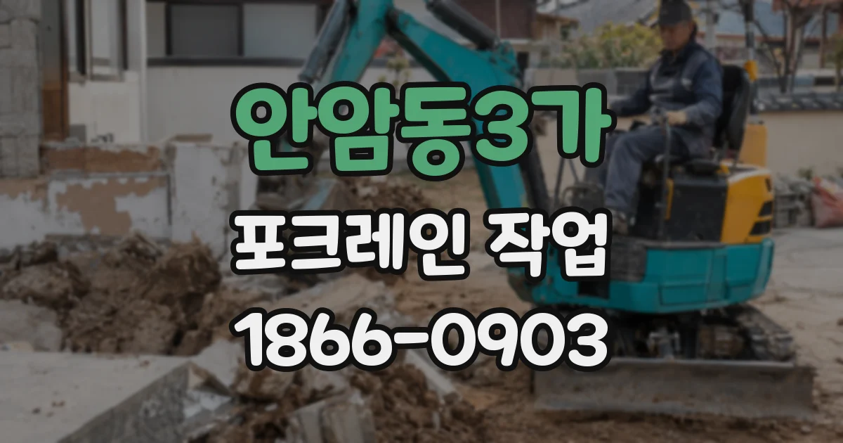 안암동3가 포크레인 작업