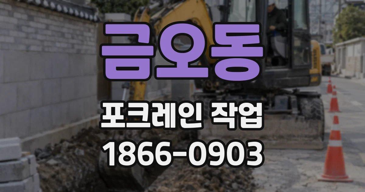 금오동 포크레인 작업