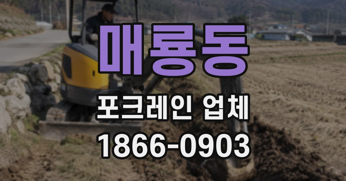 매룡동 포크레인 업체