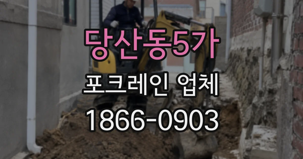 당산동5가 포크레인 업체