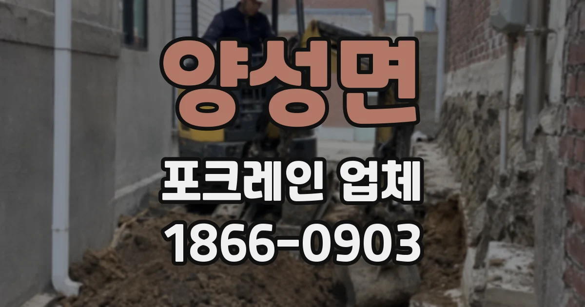 양성면 포크레인 업체