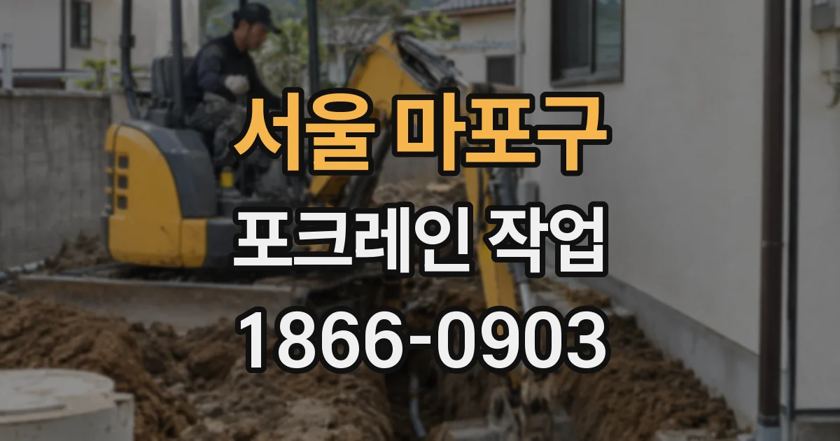 서울 마포구 포크레인 작업