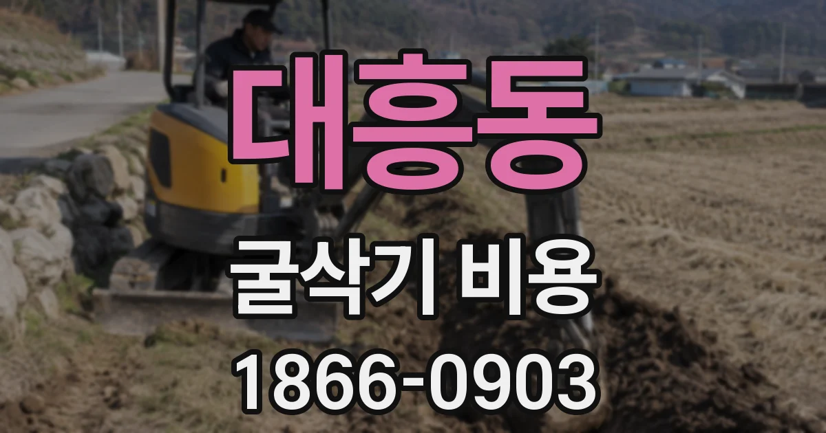 대흥동 굴삭기 비용